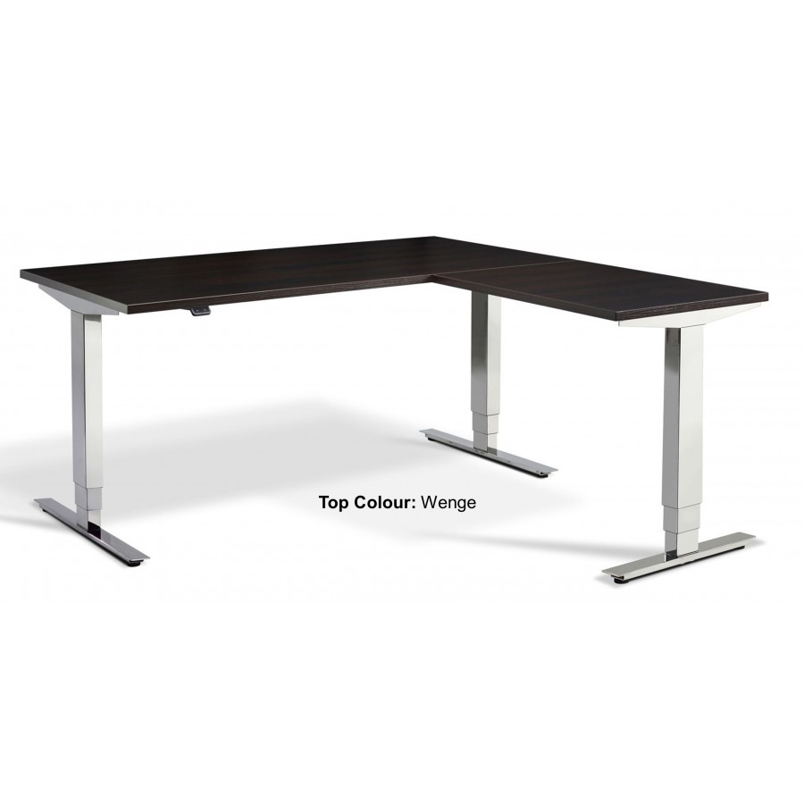 Cromo Corner Triple Motor Chrome Height Adjustable Desk